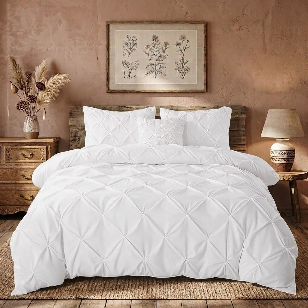 Egyptian Cotton Pintuck Duvet Cover Set
