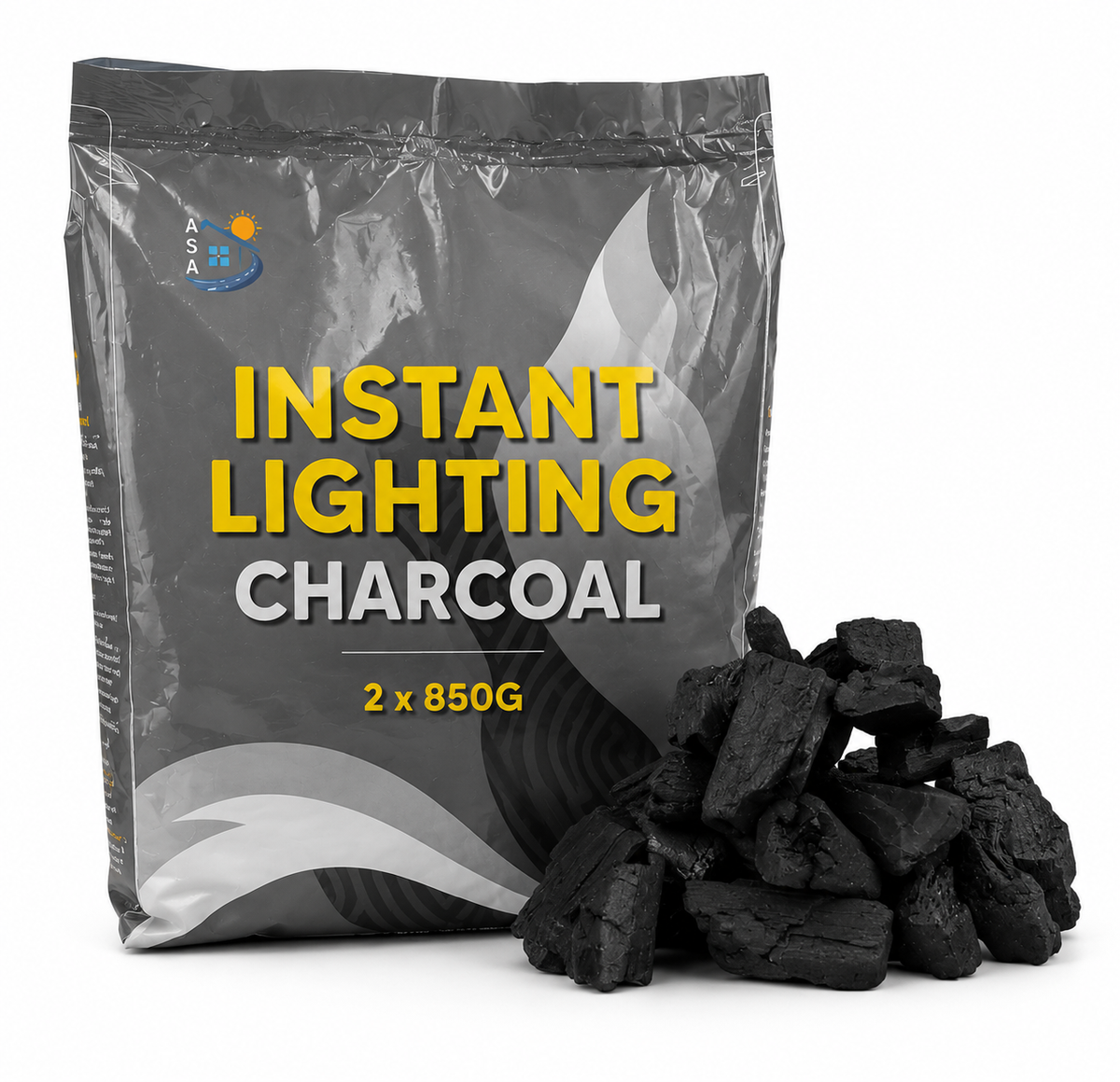 Instant Lighting BBQ Charcoal – 2 × 850g