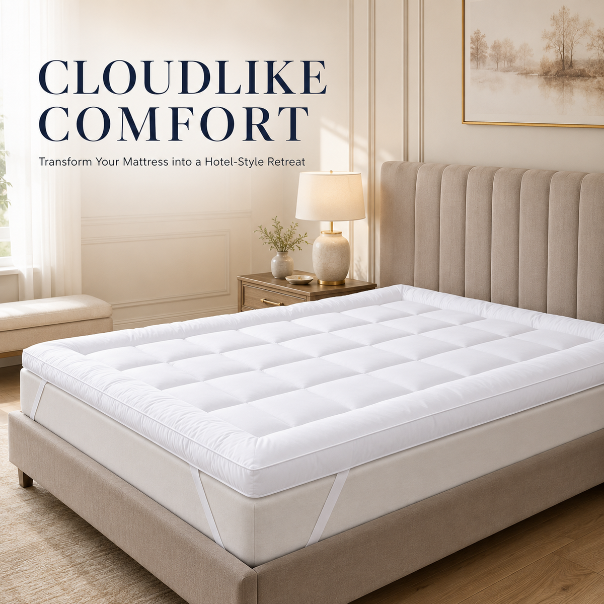 10cm Microfibre Mattress Topper – White
