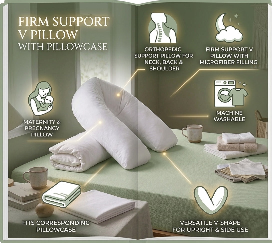V-Shaped Support Pillow with Pillowcase