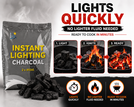 Instant Lighting BBQ Charcoal – 2 × 850g