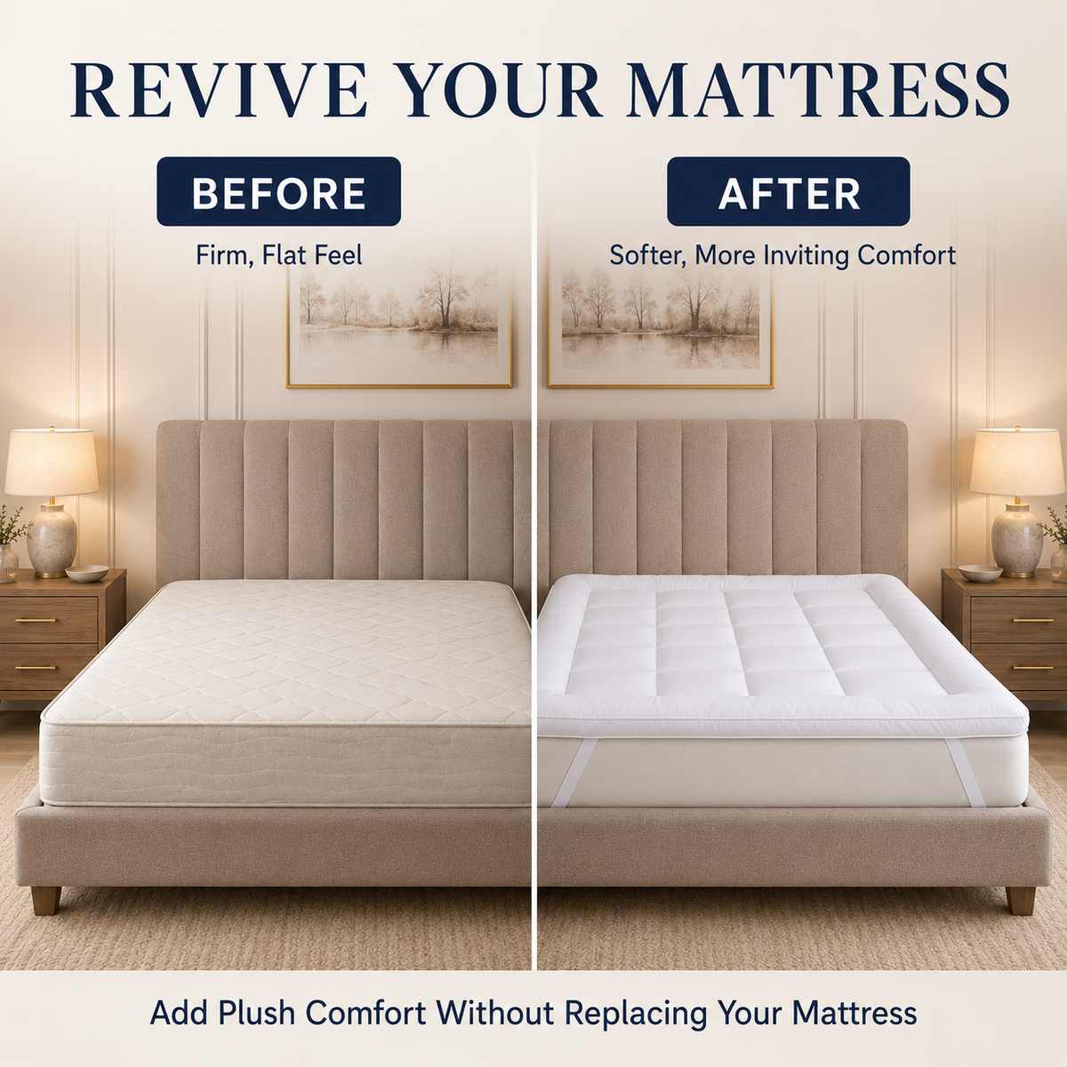 10cm Microfibre Mattress Topper – White