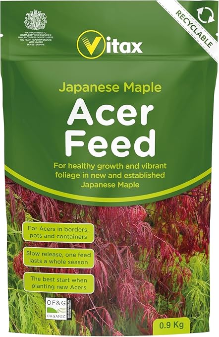 Vitax Acer Feed 0.9kg, Suitable For All Japanese Maple In Borders, Pots & Containers, Promotes For Strong Healthy Growth: 0.9Kg Pouch