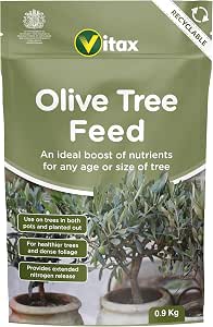 Vitax Olive Tree Fertiliser 0.9kg Garden Shrub & Hedge Fertiliser Slow Release Root Feed Growth Stimulant for All Season