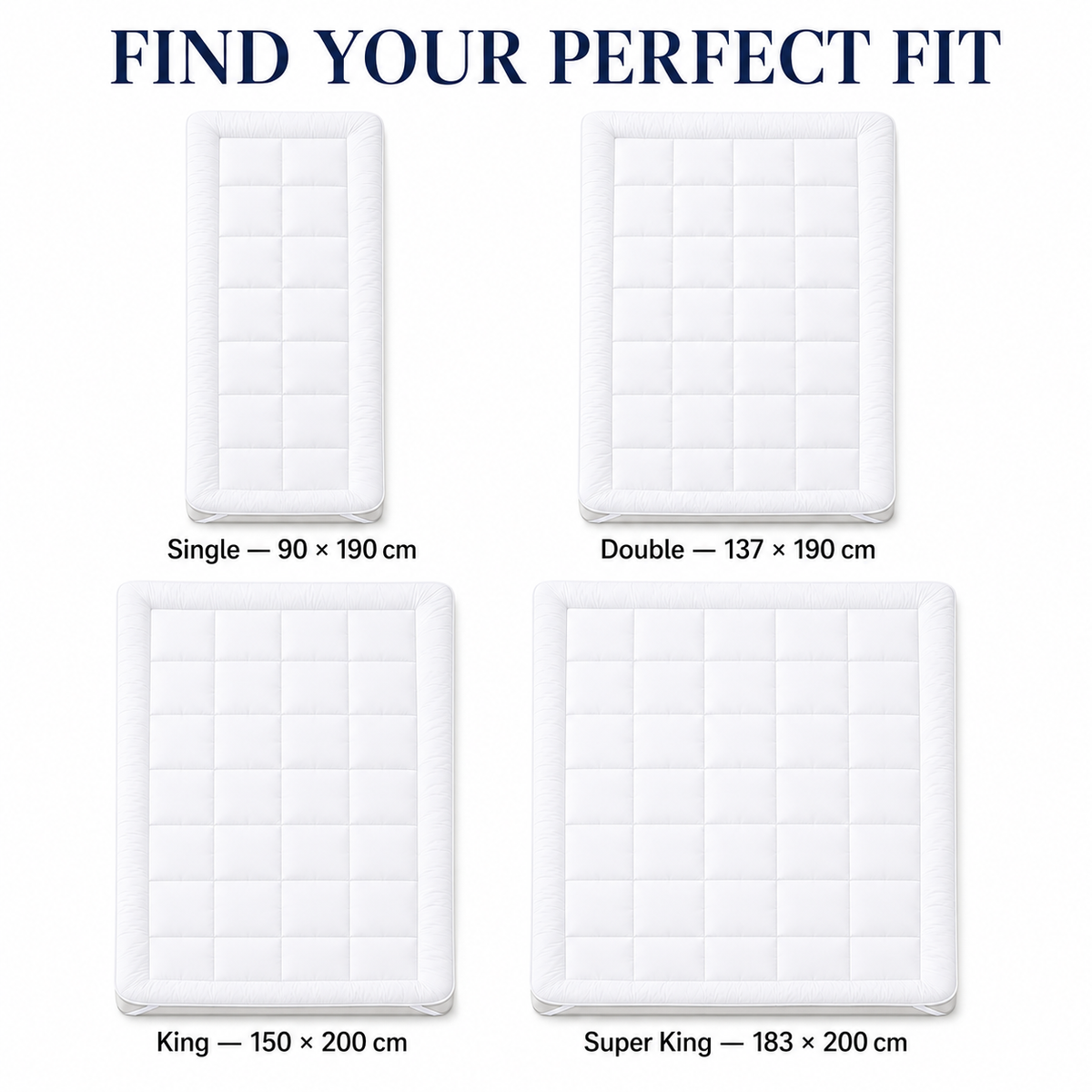 10cm Microfibre Mattress Topper – White