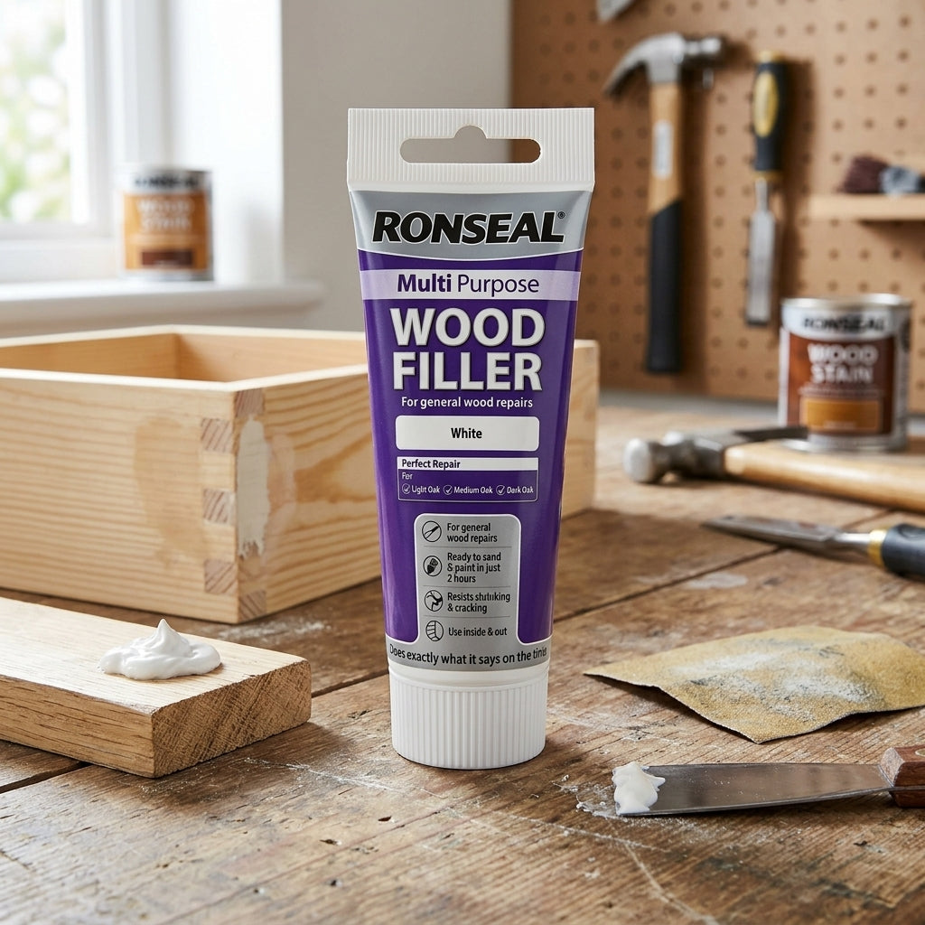 Ronseal Multi Purpose Wood Filler 100g – White Wood Repair Filler