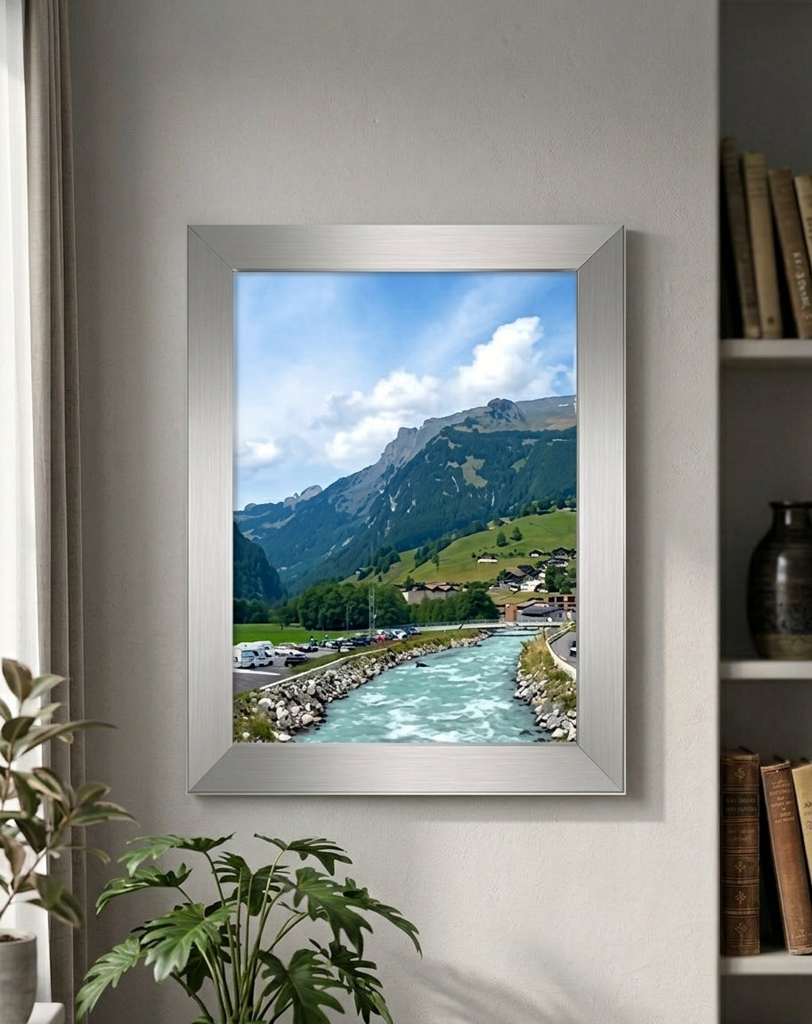 A2 Picture Frame 42x59.4cm – Modern Wooden Frame with Perspex Front – Black, White & Silver