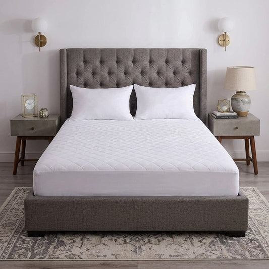 Quilted 30cm Deep Mattress Protector – White