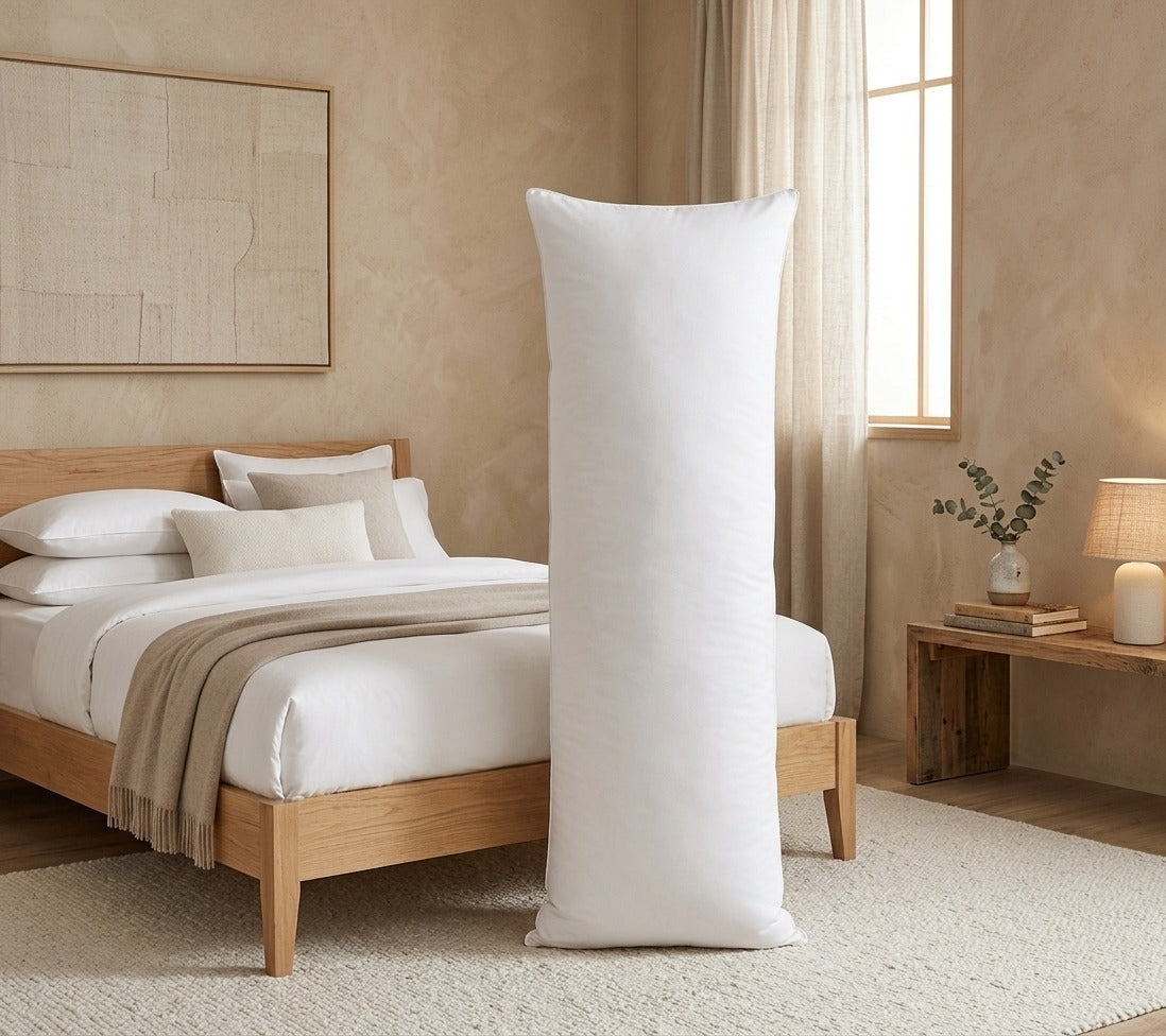 White Hollowfibre Bolster Pillow