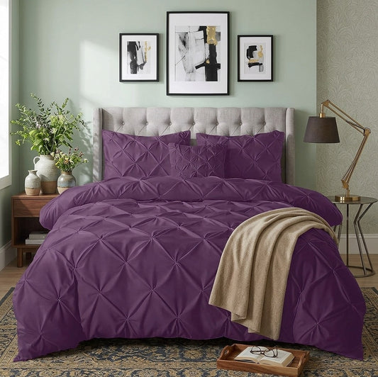 Egyptian Cotton Pintuck Duvet Cover Set