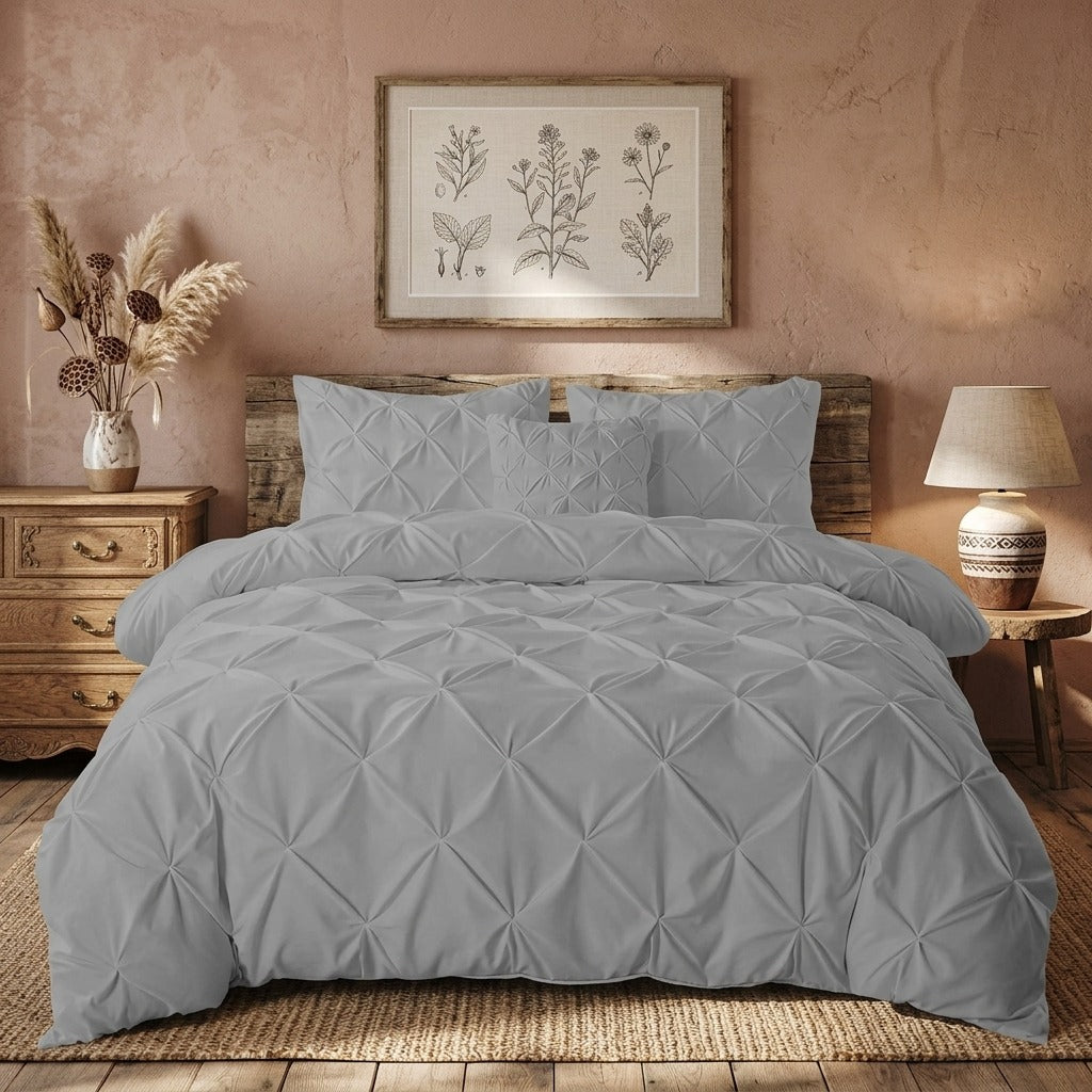Egyptian Cotton Pintuck Duvet Cover Set