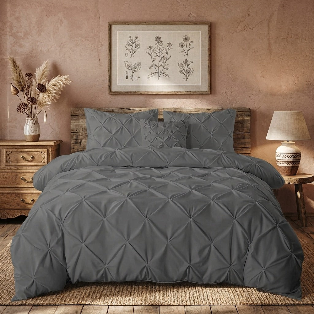 Egyptian Cotton Pintuck Duvet Cover Set