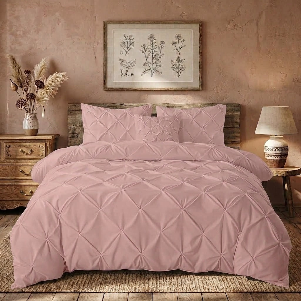 Egyptian Cotton Pintuck Duvet Cover Set