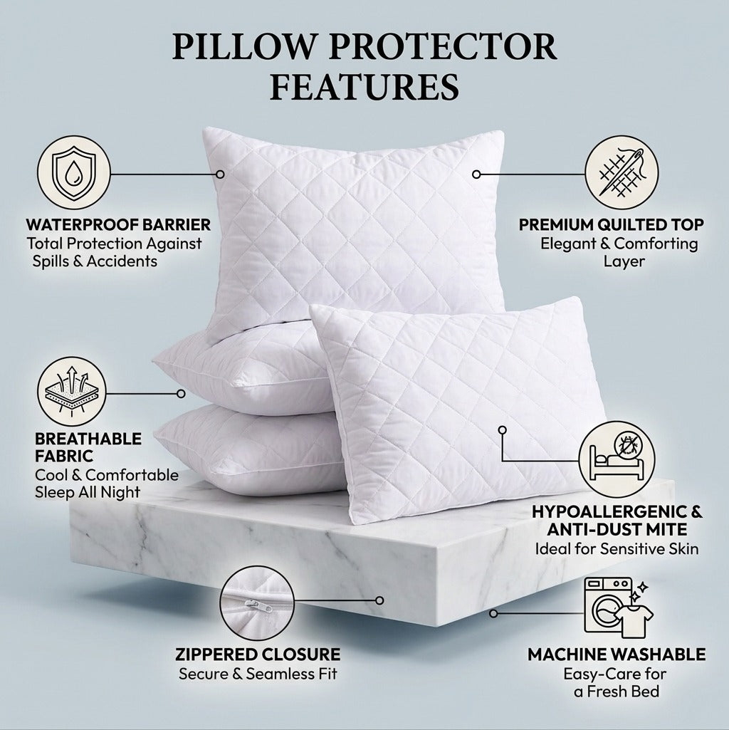 Waterproof Quilted Pillow Protectors